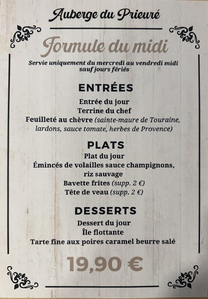 Auberge du Prieuré - Menu Image 3